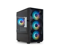 TOOQ TQGCC901-B - Boîtier de Jeu Mini-Tour Micro-ATX/Mini-ITX Seizure, Verre trempé, Comprend 4 Ventilateurs ARGB, Noir