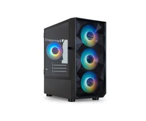 TOOQ TQGCC901-B - Boîtier de Jeu Mini-Tour Micro-ATX/Mini-ITX Seizure, Verre trempé, Comprend 4 Ventilateurs ARGB, Noir