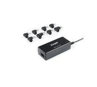 TooQ TQLC-65BS02AT Adaptateur Secteur Universel 65W pour Ordinateur Portable - Entrée 100-240V, Sortie 20V, Port USB 2.0 5V/1A, Protections Multiples