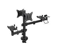 TooQ TQPM0002 - Support de table ajustable pour POS, permet l'installation d'une imprimante + 2 écrans 17"-32" + terminal avec lecteur, Couleur Noir