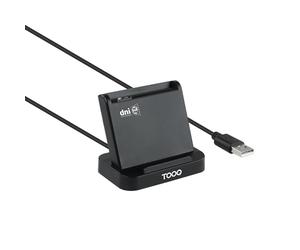 TOOQ TQR-220B - Lecteur d'identification électronique Externe et de Carte à Puce (DNIe) DNIe Vision, USB 2.0 avec connecteur USB-A, Compatible avec Mac et Windows (Espagne), Noir