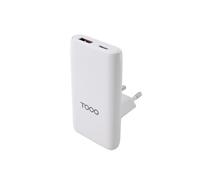 TOOQ TQWC-GANSL65W1A1C - Chargeur de Voyage GaN 65W, USB-C/PD + USB-A/QC, Blanc