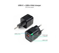 TooQ Technology Chargeur secteur 1x port USB-A + 1x port USB-C 20W (Noir)