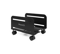 TooQ UMCS0004-B - Support au sol avec roues pour CPU, métallique, jusqu’à 10 kg de poids, supporte les tours entre 119mm et 209mm de large, couleur noire