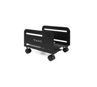 TooQ UMCS0004-B Support CPU Chariot Universel Métal Noir, Charge Max. 10kg, Largeur Réglable 119-209mm, Profondeur 260mm, Hauteur 174mm, 4 Roues, RoHS