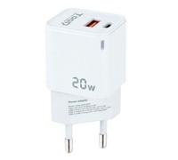 TooQ Wall Charger TQWC-QCPD20WT/ 1xUSB-Type C/ 1x USB/ 20W/ White
