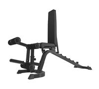 TOORX WBX 220 MultiFIT Banc multi-usages, roues de transport, adaptateur pour disque en fonte avec trou ø 50 mm, Leg curl inclus