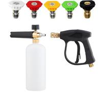 TOOSOAR 4000PSI Pistolet de Nettoyage Haute Pression avec 1L Distribution de Savon, avec 5 Embouts de Buse d'eau, Adaptateur Compatible Karcher, pour Les Lave-Autos