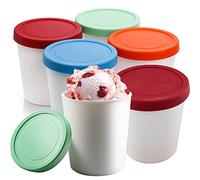 TOOSOAR 6PCS Récipients à Crème Glacée, 250ML Récipient de Conservation avec Couvercle, pour Congélateur, Dessert, Crème Glacée
