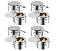 TOOSOAR 8 Pièces Récipient pour Pâte à Brûler, Récipient pour Pate Combustible Fondue, Accessoires pour Buffet -Cuiseur à Alcool en INOX pour Hotpot, Drypot, Poisson Grillé