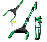 TOOSOFt 106 cm Outils de ramassage，Pince Ramasse Objet avec Embouts Magnétiques, Alliage D'aluminium Vert Amélioré Pince Ramasse Dechets,Extension Pliable Pince Attrape Tout Rotative en Caoutchouc.