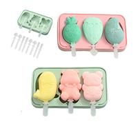 Tootesa - Lot de 2 moules à glace en silicone - Pour glace et cake - Pour enfants - Bricolage créatif - Sans BPA - Réutilisables avec couvercle