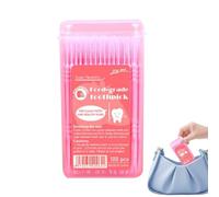 Tooth Care Picks, 100 Pieces Double-Head Fruit Flavoured Toothpicks With Stain Remover, Interdental Cleaner, Portable Hygiene Tools For Women Men Teens Adults Seniors - Ideal For Home, Office