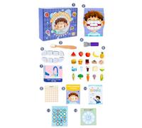 Tooth Defence Board Game | Child Hygiene Educational Card Dentist Set,Tooth Defense Exercise Fine Motor Game Board Games for 3 Years Old +