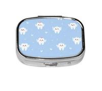 Tooth Fairy Boîte à pilules carrée en métal avec 2 compartiments