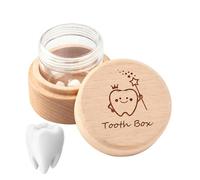 Tooth Fairy Box, Wood Teeth Storage, Display Slot, Lacquer Memory Vessel, Archive Study Organizer, Child Male Female Room Rest forInfant Ritual Home Office1.97x1.38 inches