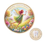 Tooth Fairy Coin, Collectible Metal Souvenir, Kids Tooth Loss Milestone, Portable Growth Keepsake Medallion Boys Girls Children, Ideal for Memory Box or Exchange, Childhood Celebration 1.57x0.12in