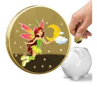 Tooth Fairy Golden Coin - Une pièce commémorative de récompense de récompense de fée délicate et - vous brossez les dents à vos - peut être encouragée et de l'oursin. Il peut être util