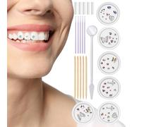 Tooth Gems Kit - Mélange d'accent brillant, œuvres d'art réfléchissantes, kit de beauté léger, addons de style créatif | pour routine de maquillage, ongles, réunions de mode, maison, coiffeuse, espace