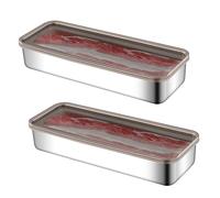 Toothbace 2 Pièces Boîte De Rangement Veggie Bacon Container Containers With Lids Kitchen Meat Saver Fromage Réfrigérateur Conteneur Deli Containers For Food Légume Box Frais (A)