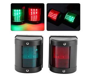 Toothbace 2 pièces Feu de navigation pour bateau 12V/24V feux rouges et verts 3W feux latéraux de pont à tribord, signal lumineux pour bateau/pêche/yacht/pontons/bateau de lustre