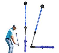 Toothbace Pliable Golf Swing Trainer, Appareil l'entraînement de Télescopique Golf Swing Posture Correcteur, Golf Swing Stick Training Aid pour Aide d'exercice de Force pour Golf (Main Droite Bleue)