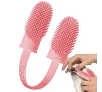 Toothbrush Dog - Silicone Dog Toothbrush | Finger Cots Dogs Dentall Care | Reusable Silicone Toothbrushes with Two Fingers for Dogs and Cats Dentall Care for Small Animals Gentle