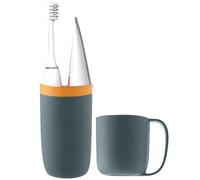 Toothbrush Holder, Travel Wash Container, Dustproof Storage Case, Two Section Design, Portable Gurgle Mug, Personal Care Gear, Slim Pastel Tube for Backpack Suitcase Overnight Stays