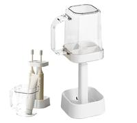 Toothbrush Holders with Cover, Dustproof Tooth Brush Stand, 8.46x3.31 inches 3-Slot Waterproof Holder with Handle, Ideal for Camping, Dorm, Counter, Shower, Vanity, Travel, Sink, Makeup
