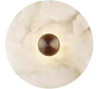 TOOTHGENERIC Applique murale ronde en marbre moderne en albâtre naturel, luminaire de vanité for salle de bain, chambre à coucher, salon, escaliers(35CM)