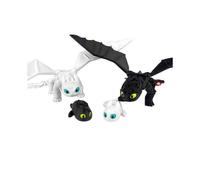 Toothless and Light Fury Family 3D Figurine Set How to Train Your Dragon, 22 cm