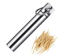 Toothpick Travel Case - Metal Pocket Container, Portable Tooth Pick Box | Aluminum Alloy Box Small Toothpicks Container | Hygienic Carrying Bucket For Kitchen Restaurants Homes Picnic Table Organizer