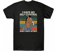 TOOTHPICKS MINGLING Rare Bojack Horseman I Have No Self Control and I Hate T-Shirt Mens Black