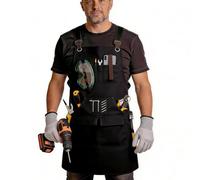 TootyTots Tablier de Travail en Toile Cirée 20oz Hommes - Robuste et Étanche avec 9 Poches, Patch Magnétique & Gants Anti-Coupure - Sangles Croisées Réglables S-3XL