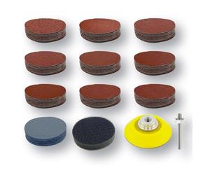 Toowood Lot de 100 disques abrasifs de 50 mm, disques à bande à crochet et à poncer à faible poussière, granulométrie multiple 80-3000 Disques abrasifs professionnels pour ponceuse oscillante, travail