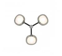 TOOY lampe murale applique ou plafond plafonnier NABILA 552.73 (Chrome noir, fumé - verre et métal)