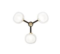 TOOY lampe murale applique ou plafond plafonnier NABILA 552.73 (Laiton brossé, transparent - verre et métal)