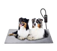 Toozey Chien Chat Tapis Chauffant 120*70cm, Coussin Chauffant électrique pour Animaux avec Couverture Crystal Velvet pour Chats et Chiens de Nouveau-né, Petite Taille et de Personnes âgées, Gris-XXL