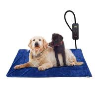 Toozey Chien Chat Tapis Chauffant 45*40cm, Coussin Chauffant électrique pour Animaux avec Couverture Crystal Velvet pour Chats et Chiens de Nouveau-né, de Petite Taille et de Personnes âgées, Bleu-XL