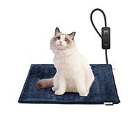 Toozey Chien Chat Tapis Chauffant 45*40cm, Coussin Chauffant électrique pour Animaux avec Couverture Crystal Velvet pour Chats et Chiens de Nouveau-né, de Petite Taille et de Personnes âgées, Bleu-S