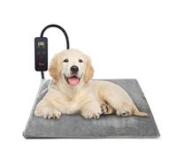 Toozey Chien Chat Tapis Chauffant 60*45cm, Coussin Chauffant électrique pour Animaux avec Couverture Crystal Velvet pour Chats et Chiens de Nouveau-né, de Petite Taille et de Personnes âgées, Gris-M