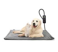 Toozey Chien Chat Tapis Chauffant 70*50cm, Coussin Chauffant électrique pour Animaux avec Couverture Crystal Velvet pour Chats et Chiens de Nouveau-né, de Petite Taille et de Personnes âgées, Gris-L