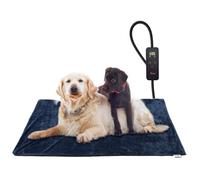 Toozey Chien Chat Tapis Chauffant 90*60cm, Coussin Chauffant électrique pour Animaux avec Couverture Crystal Velvet pour Chats et Chiens de Nouveau-né, de Petite Taille et de Personnes âgées, Bleu-XL