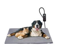 Toozey Chien Chat Tapis Chauffant 90*60cm, Coussin Chauffant électrique pour Animaux avec Couverture Crystal Velvet pour Chats et Chiens de Nouveau-né, de Petite Taille et de Personnes âgées, Gris-XL