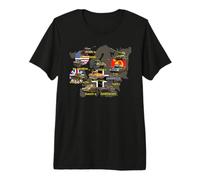Top 10 des Meilleurs Chars de la Seconde Guerre Mondiale M4 Sherman Panzer IV Tiger II T-34 T-Shirt Haut de Gamme