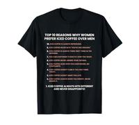 Top 10 des Raisons pour lesquelles Les Femmes préfèrent Le café glacé aux Hommes Funny SH T-Shirt