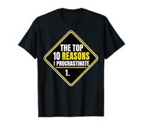 Top 10 Reasons I Procrastinate Procrastination Fun T-Shirt Graphique avec Valeur
