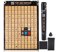 Top 100 Films à gratter, affiches de film au format A2, défi du film à voir avec grattoir inclus et tube cadeau, cadeau pour les amateurs de cinéma, idéal pour un anniversaire, Noël, etc