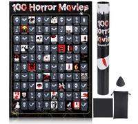 Top 100 Horror Movies Scratch Off Poster - Horrors of all Time Bucket List - Must See Movie Challenge - Excellent cadeau de film effrayant pour les amateurs d'horreur - Décoration d'horreur