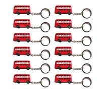 Top 12 Porte-clés en métal Motif bus londonien 3D moulé sous pression, Rouge, taille unique